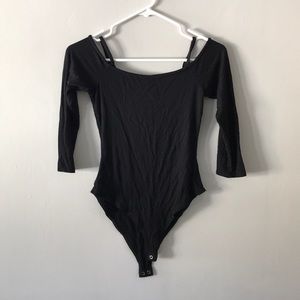 Black off the shoulder bodysuit